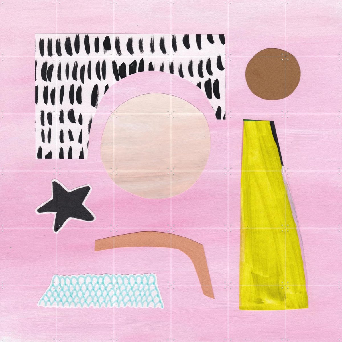 IXXI Pink, Henriette Visscher - 120 x 120 cm - Gratis ophangtool - Grote wanddecoratie en posters - Kleurrijk, Gemengde Technieken, Geometrische