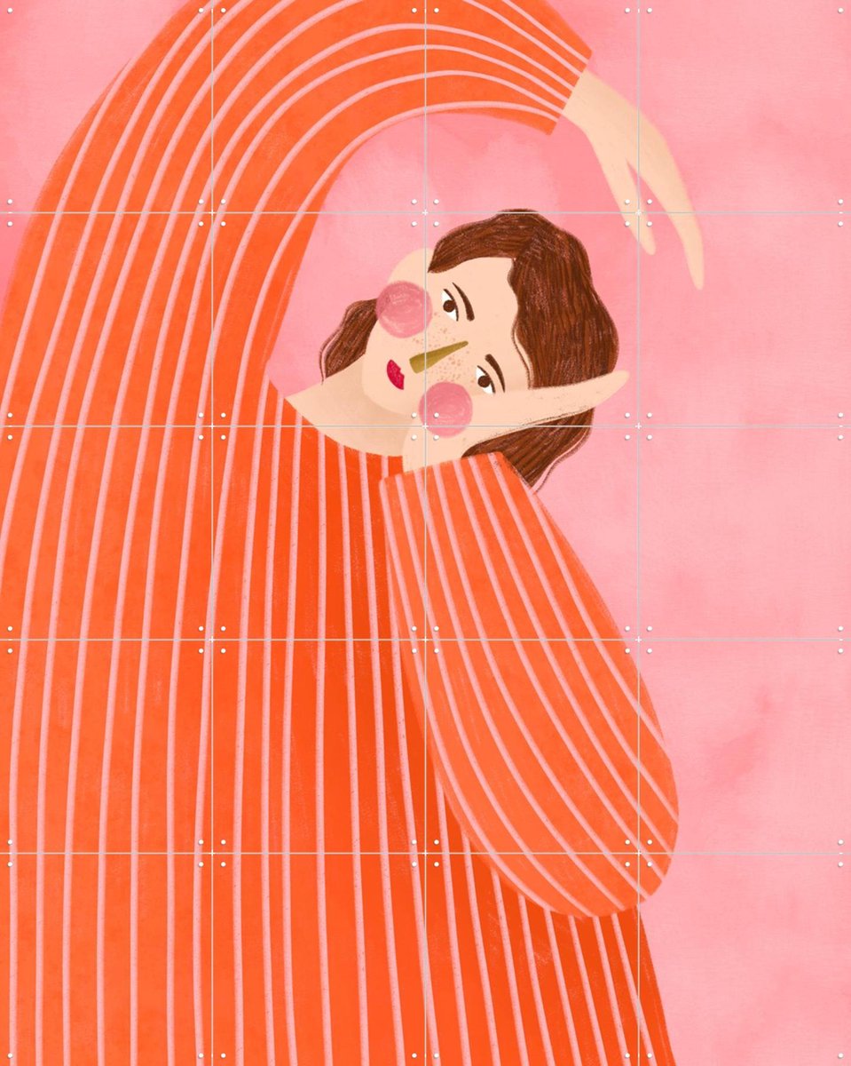 IXXI Whimsical, Bea Müller & Various - 80 x 100 cm - Gratis ophangtool - Grote wanddecoratie en posters - Speels, Illustraties, Kleurrijk, Strepen