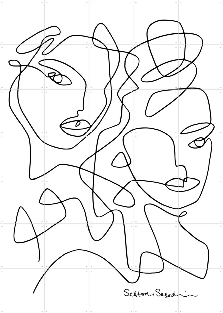 IXXI The Blossoming, Sefton & Segedin - 100 x 140 cm - Gratis ophangtool - Grote wanddecoratie en posters - Line art, Grafisch Ontwerp, Illustraties