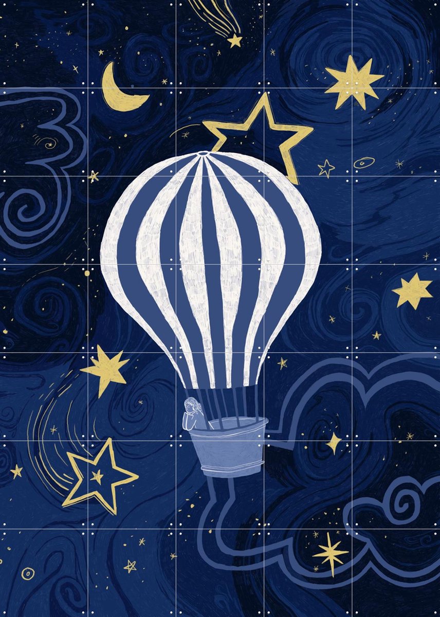 IXXI Milky Way, Anouk van Cleef - 100 x 140 cm - Gratis ophangtool - Grote wanddecoratie en posters - Speels, Illustraties, Woonkamer, Kinderkamer