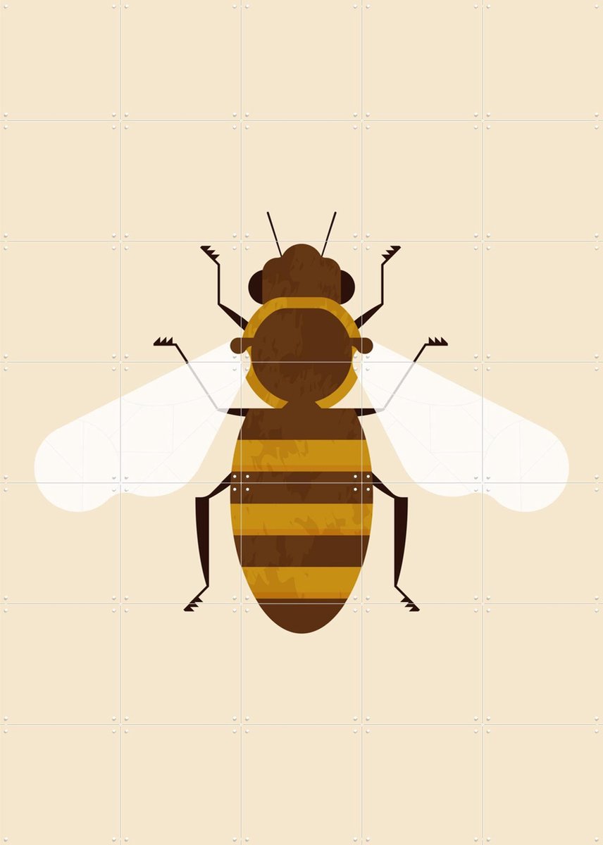 IXXI The Bee, Studio Kars + Boom - 100 x 140 cm - Gratis ophangtool - Grote wanddecoratie en posters - Grafisch Ontwerp, Digitale Kunst, Illustraties