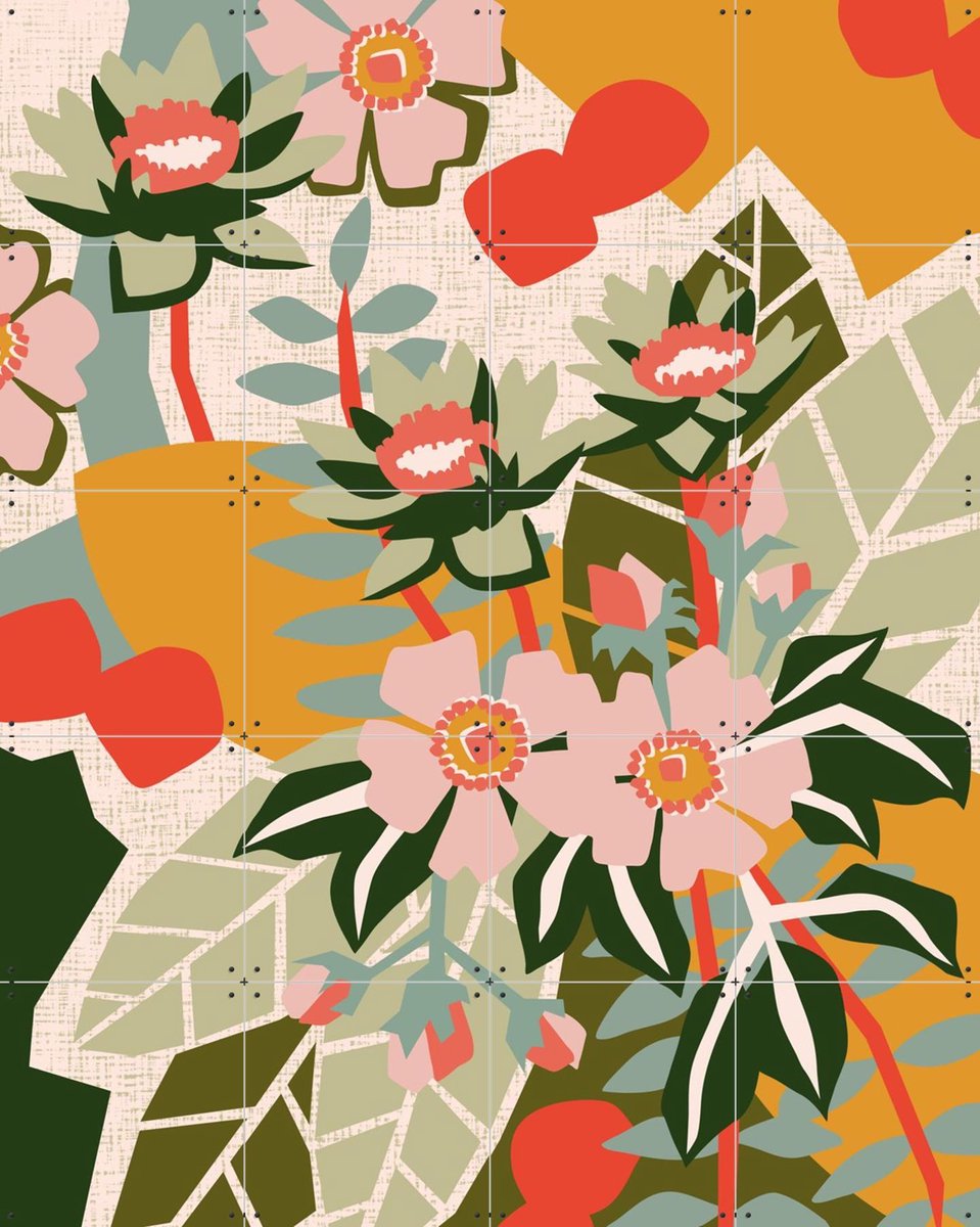 IXXI Getting me down, Megan Gallagher - 80 x 100 cm - Gratis ophangtool - Grote wanddecoratie en posters - Illustraties, Kleurrijk, Speels, Digitale