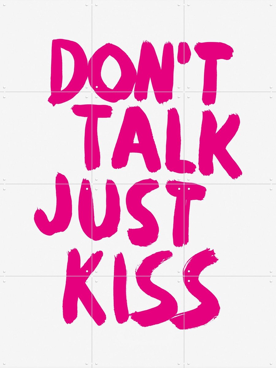IXXI Don't talk just kiss, Marcus Kraft - 60 x 80 cm - Gratis ophangtool - Grote wanddecoratie en posters - Pop art, Kleurrijk, Grafisch Ontwerp
