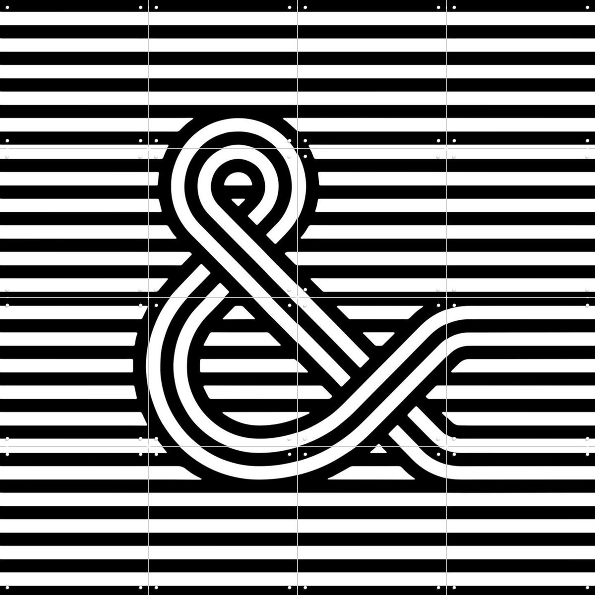 IXXI Ampersand, IXXI - 80 x 80 cm - Gratis ophangtool - Grote wanddecoratie en posters - Geometrische Kunst, Grafisch Ontwerp, Line art, Woonkamer