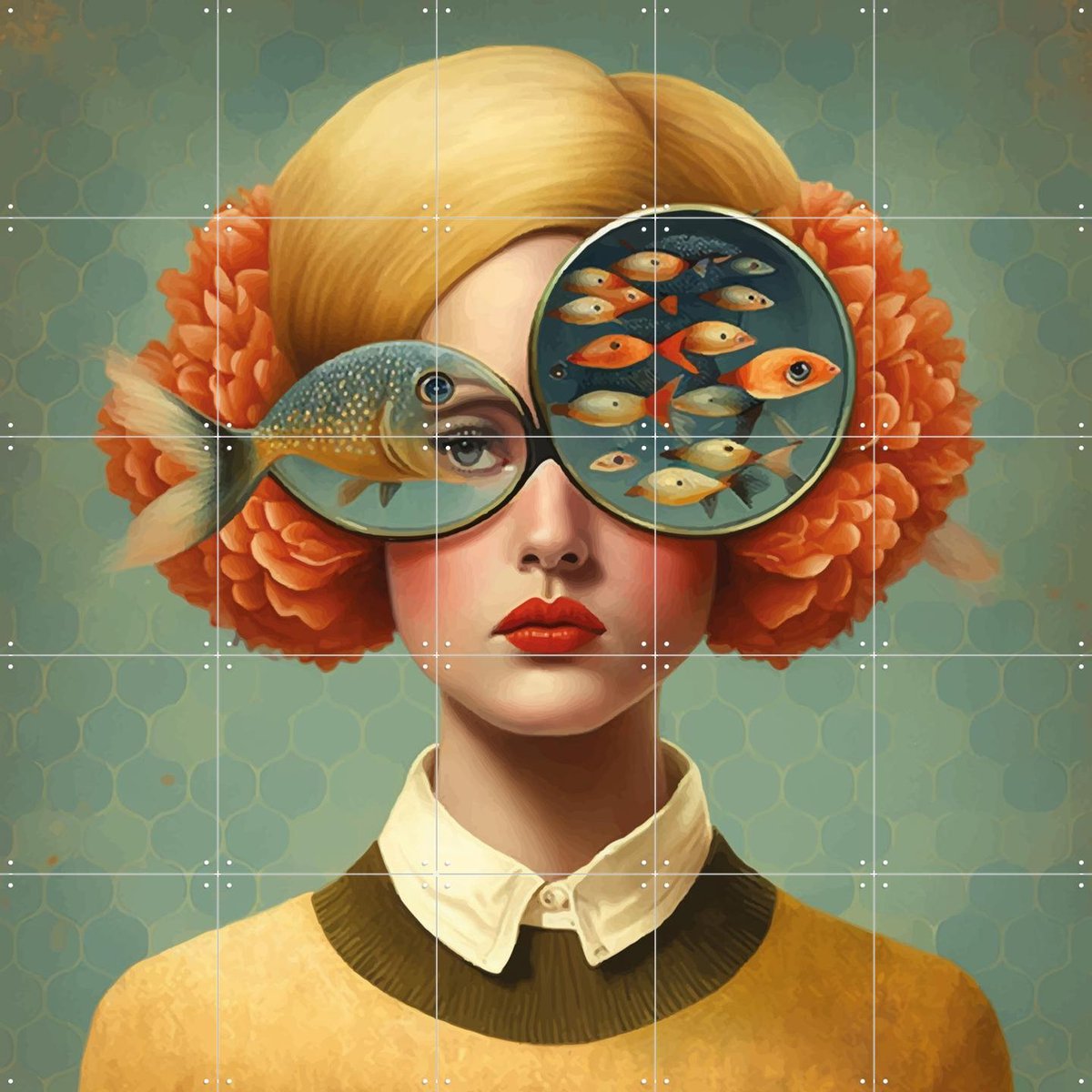 IXXI Vision, Mirjam Duizendstra - 100 x 100 cm - Gratis ophangtool - Grote wanddecoratie en posters - Gemengde Technieken, Surrealisme, Grafisch