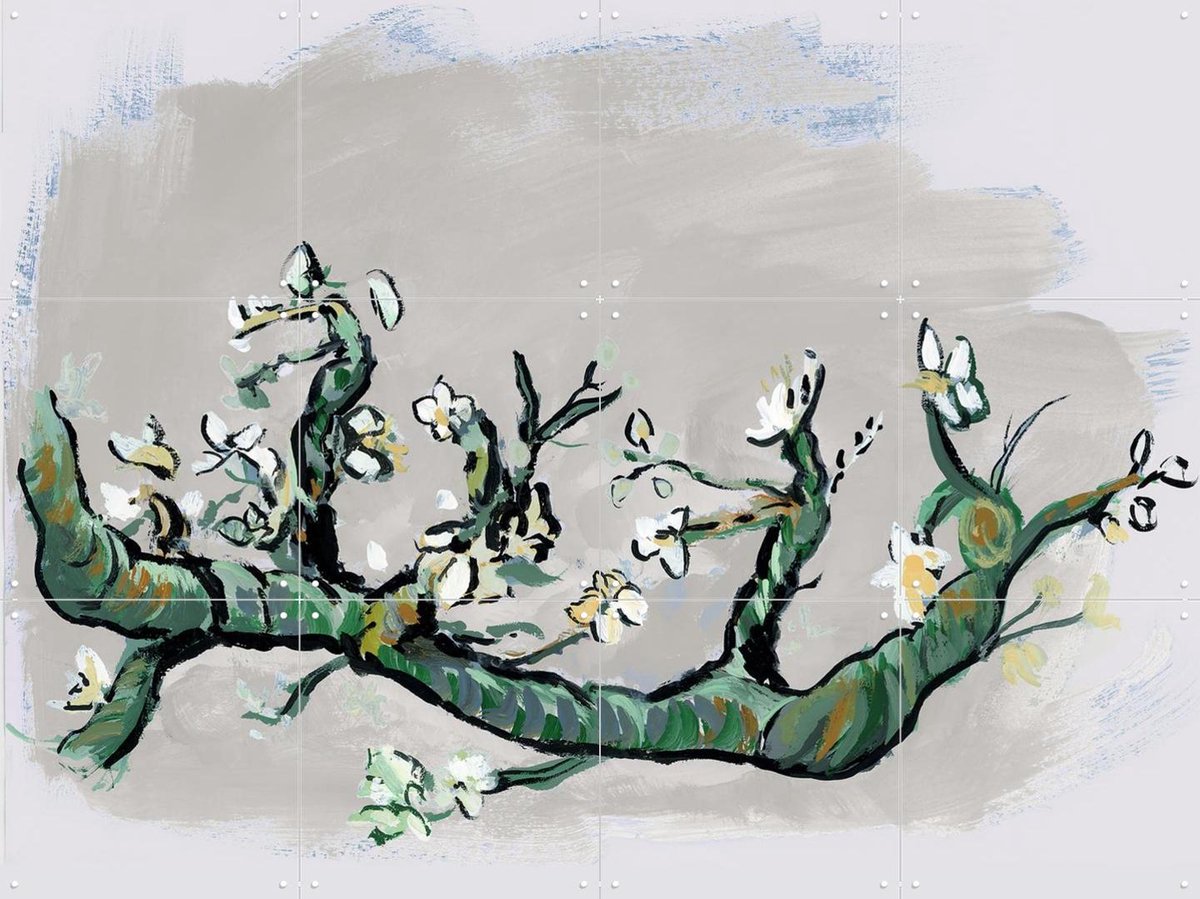 IXXI Almond Blossom III, Green Barn Studio & Van Gogh 21st Century - 80 x 60 cm - Gratis ophangtool - Grote wanddecoratie en posters - Digitale Kunst