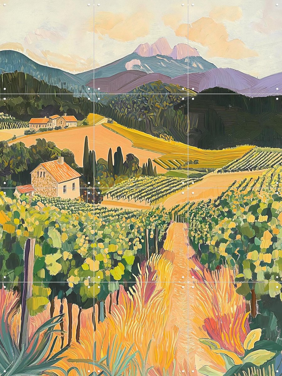 IXXI Grapevine Dreams, Artclaud - 60 x 80 cm - Gratis ophangtool - Grote wanddecoratie en posters - Kleurrijk, Schilderijen, Eetkamer, Studeerkamer