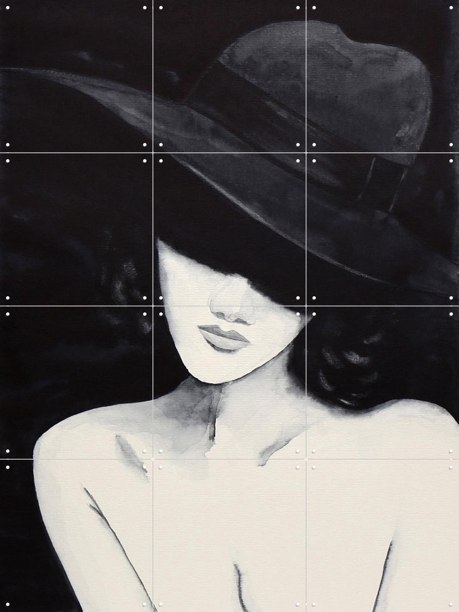 IXXI In the Shadow, Natalie Bruns - 60 x 80 cm - Gratis ophangtool - Grote wanddecoratie en posters - Minimalisme, Woonkamer, Slaapkamer, Portretten