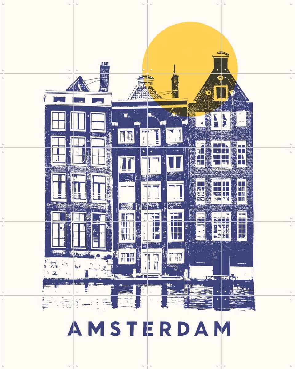 IXXI Amsterdam, Florent Bodart - 80 x 100 cm - Gratis ophangtool - Grote wanddecoratie en posters - Grafisch Ontwerp, Houtsnede, Vintage, Art Deco