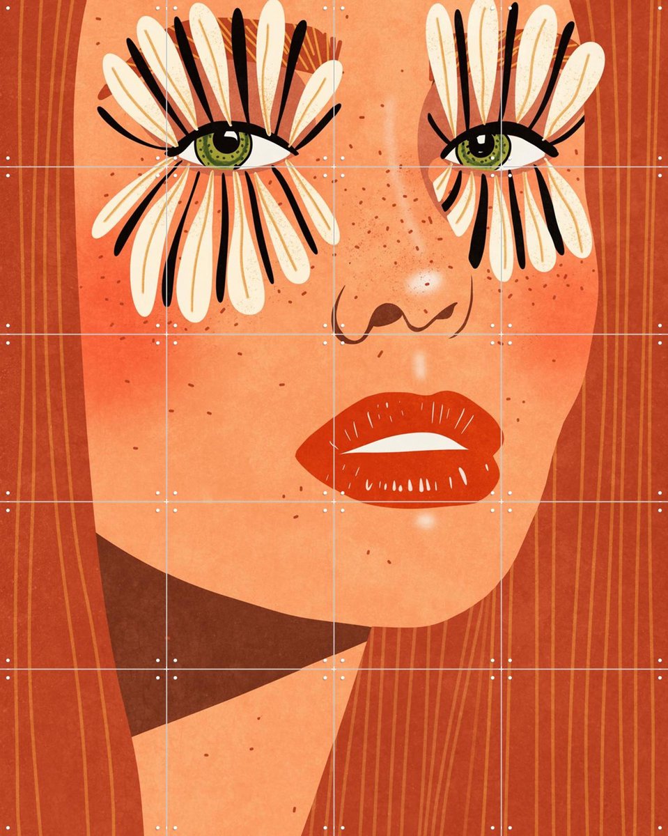 IXXI Flower Eyes, Raissa Oltmanns - 80 x 100 cm - Gratis ophangtool - Grote wanddecoratie en posters - Illustraties, Grafisch Ontwerp, Digitale Kunst