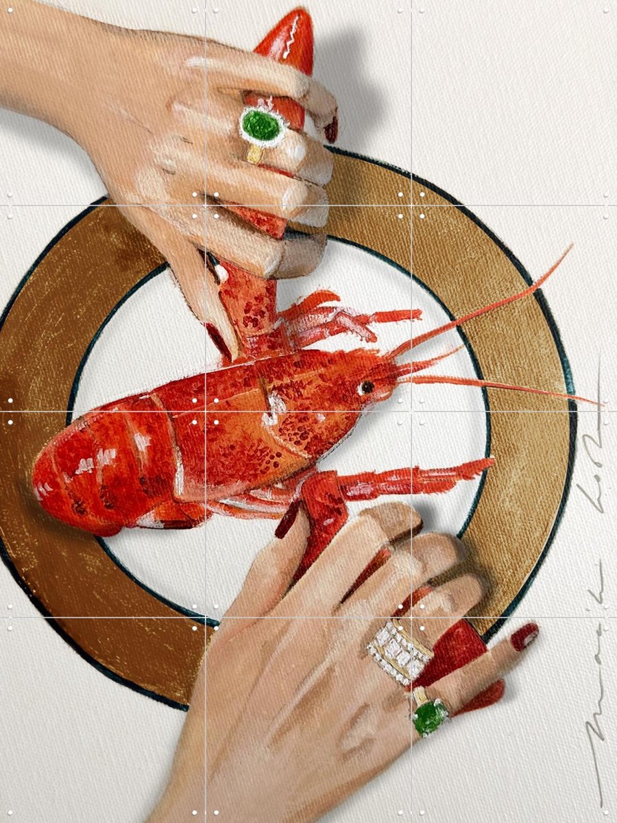 IXXI The Lazy Lobster, Maaike Koster & My Deer Art Shop - 60 x 80 cm - Gratis ophangtool - Grote wanddecoratie en posters - Realisme, Illustraties