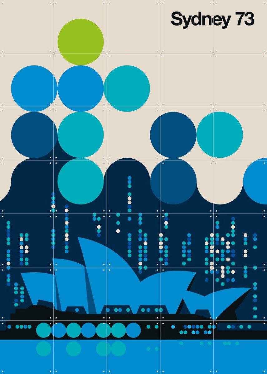 IXXI Sydney 73, Bo Lundberg - 100 x 140 cm - Gratis ophangtool - Grote wanddecoratie en posters - Kleurrijk, Geometrische Kunst, Minimalisme, Mancave