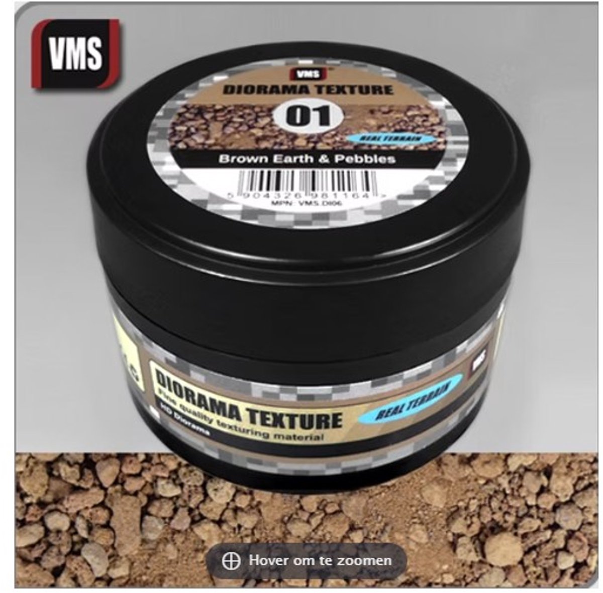 VMS Diorama Texture Mix Brown Earth & Pebbles – Korrel mix voor Modelbouw & Diorama’s – Realistische Ondergrond - Grind, Steentjes & Poeder voor Diorama’s