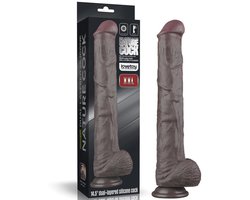 LoveToy - Nature Cock - 14,5" Dual Layered Bendable Cock XXL - Zwart