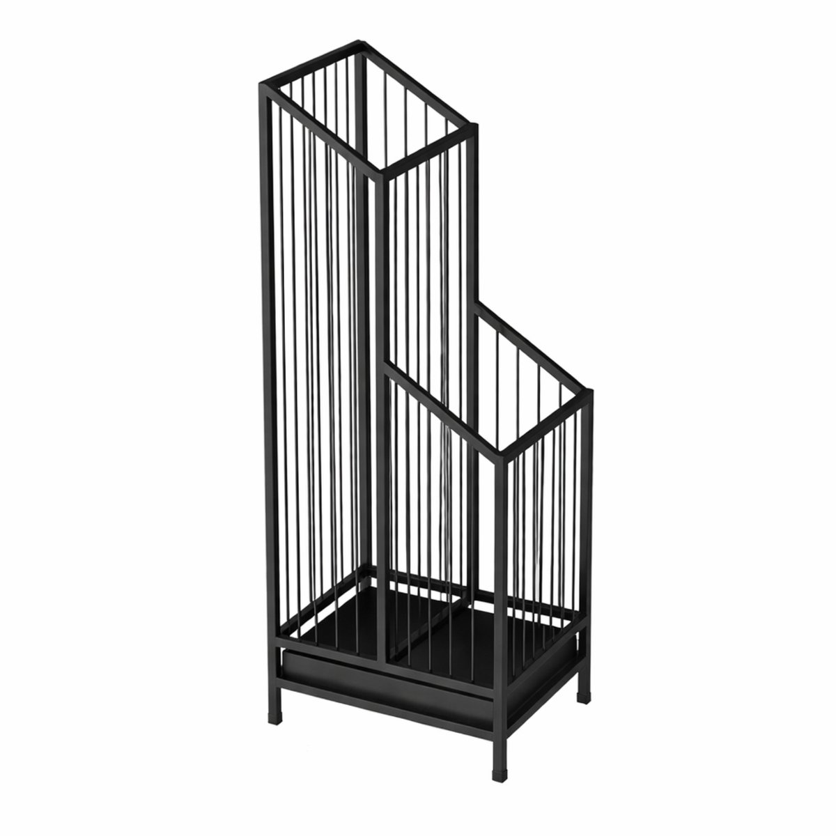Luxaliving Paraplubak Metaal Zwart met Lekbak – 62×25×20 cm