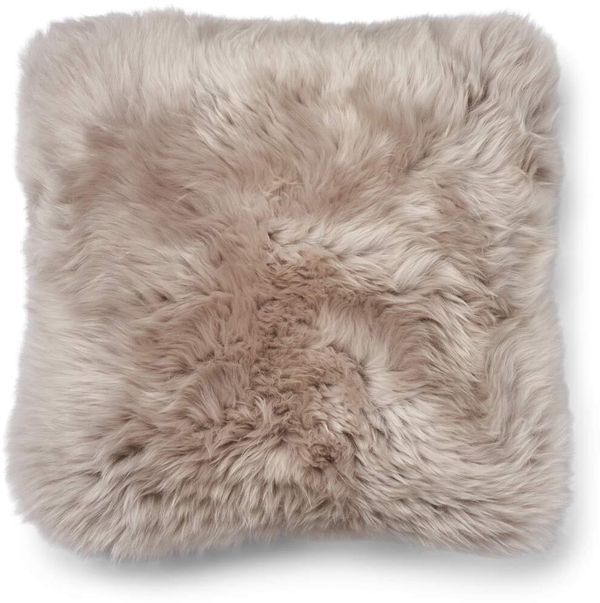 Sheepskin House Langharig Schapenvacht Kussen - 52x52 cm Brown/Dove