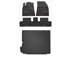 FROGUM - Voordeelset No.77 & DRY ZONE - Geschikt voor CITROËN C4 Grand Picasso II (2013-2019) - 7-persoons - Rubberen matten + Kofferbakmat - Zwart