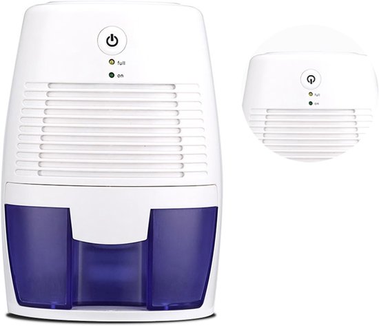 Mini-luchtontvochtiger van 500 ml voor thuisgebruik: laag geluidsniveau, energiebesparend, hoge luchtstroom, automatische beveiliging, verwijderbaar waterreservoir, geschikt voor kantoren van 5-15 vierkante meter.