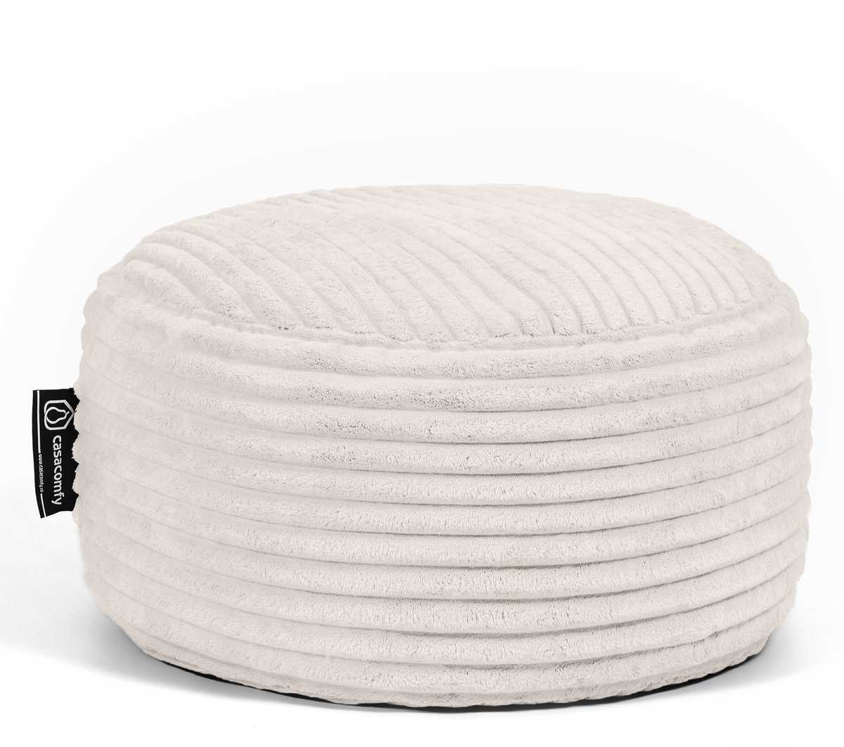Casacomfy Poeffie - Poef - Groot Rond - Corduroy - 60x60x35 cm - Crème