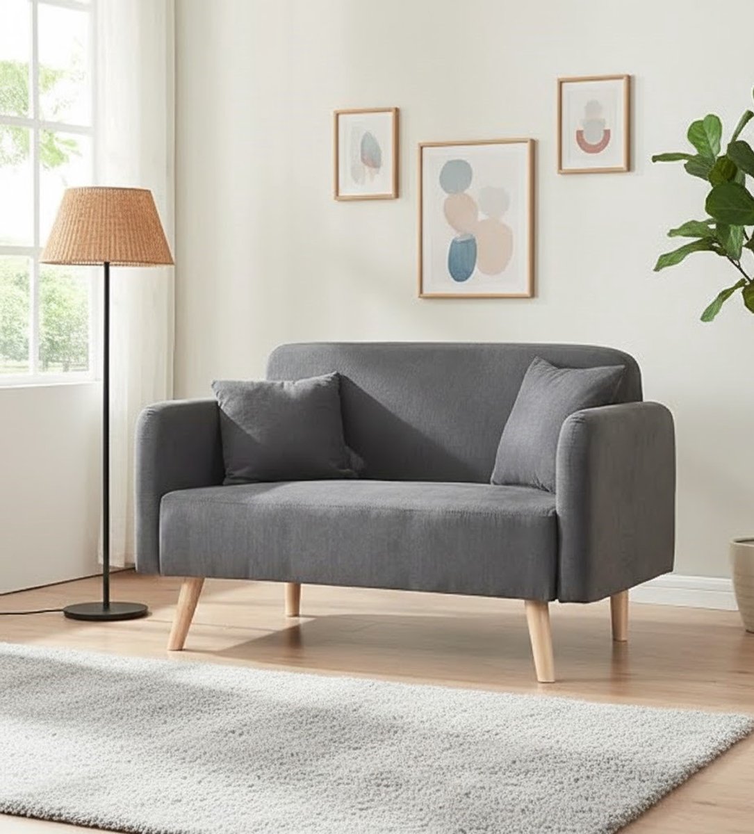 Luxe 2-Zitsbank Midt – Gestoffeerde Sofa met Rugleuning en Armleuningen – Comfortabele Mod