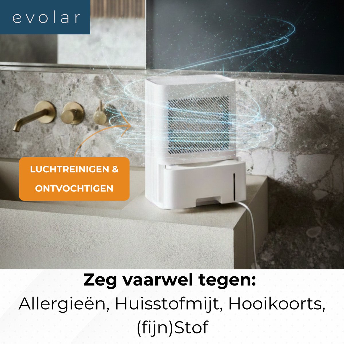 Evolar Luchtreiniger met HEPA-Filter en Ontvochtiger - 200 CADR m3/u - 2-in-1 - Air Purifier - EVO-DH65 — afbeelding 5