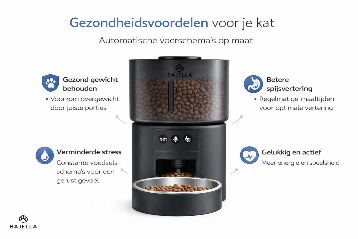 Bajella Automatische Voerbak voor Katten met App en Camera - afbeelding 3