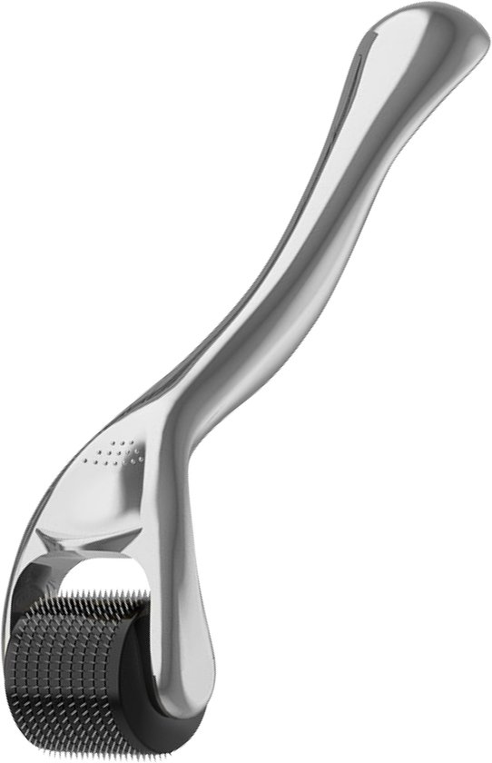 Nuvance Dermaroller - 540 Micro Naalden van 0.5mm - Incl. eBook - Baardroller voor Haargroei - Steriel Verpakt - Zilver