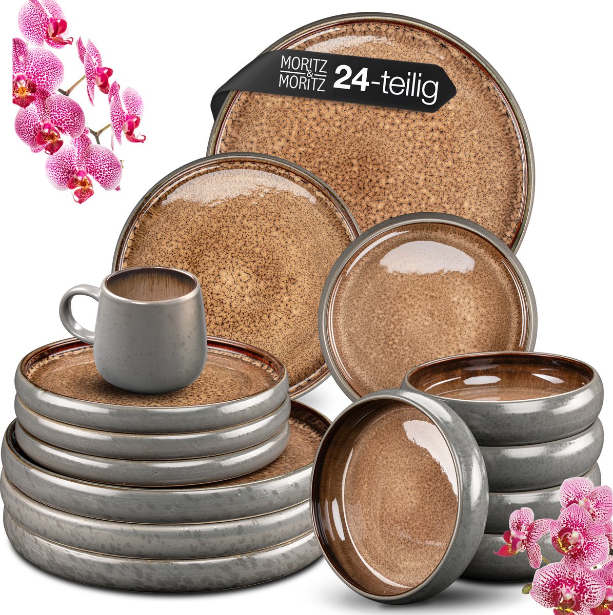 Moritz & Moritz SOLID 24-delige serviesset voor 6 personen Beige