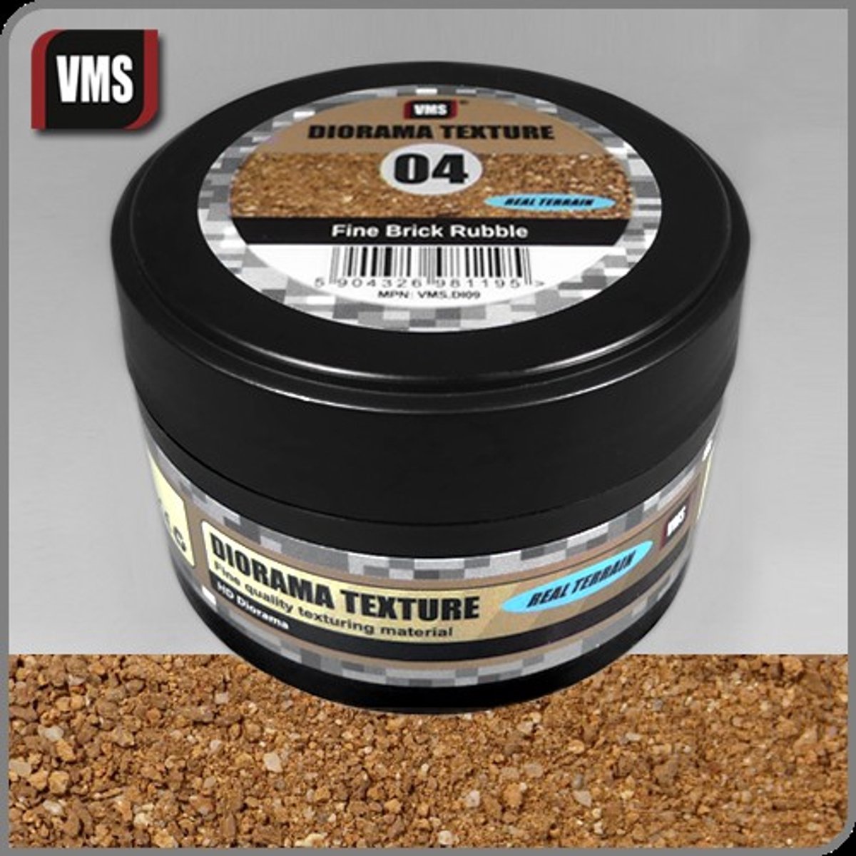 VMS Diorama Texture Fine Brick Rubble – Korrel mix voor Modelbouw & Diorama’s – Realistische Ondergrond - Grind, Steentjes & Poeder voor Diorama’s