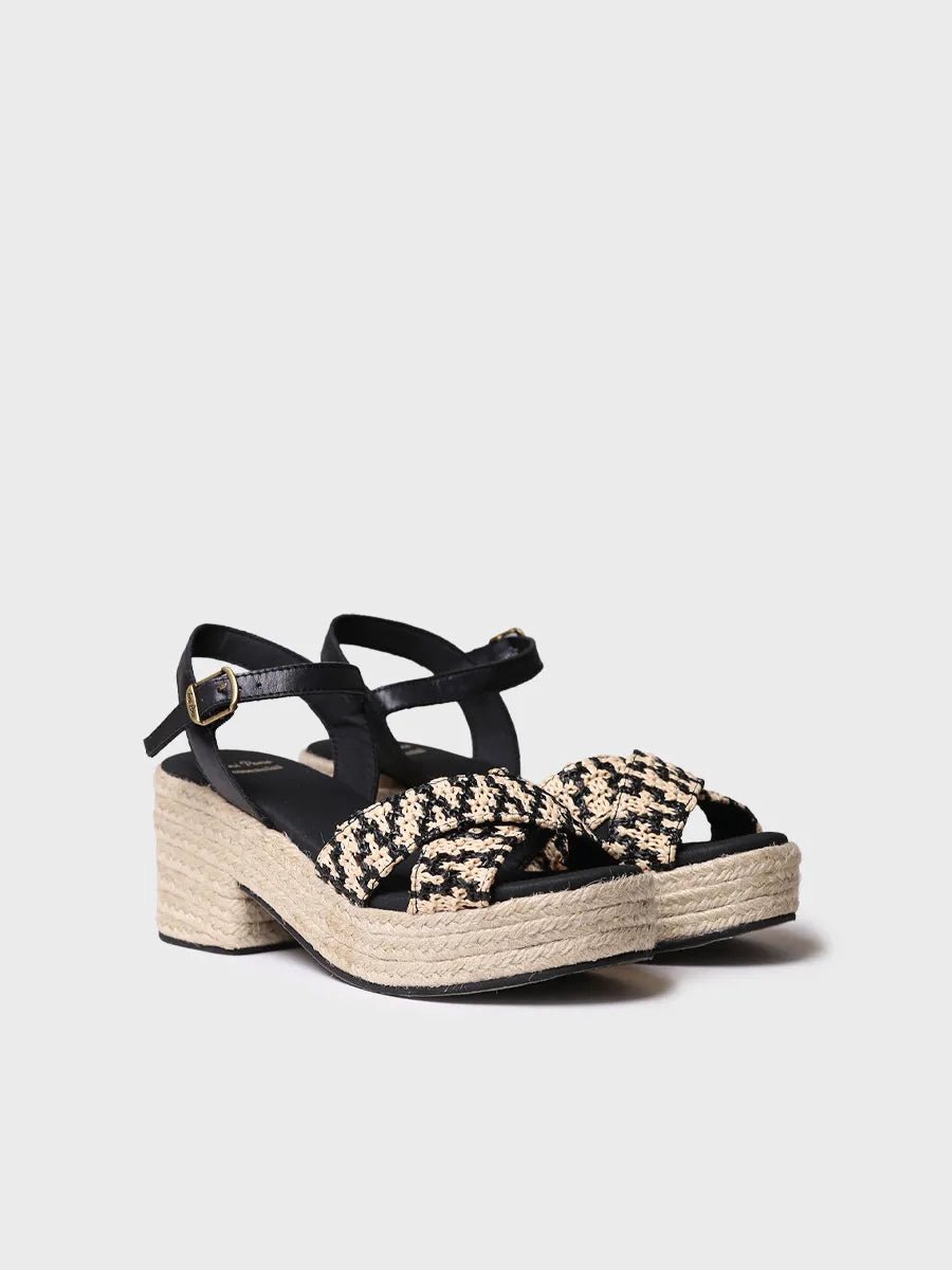 Espadrilles met open teen en brede hak voor dames | Athene