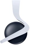 Zwarte headset oorschelp met witte, gebogen hoofdband. PlayStation logo op de oorschelp.