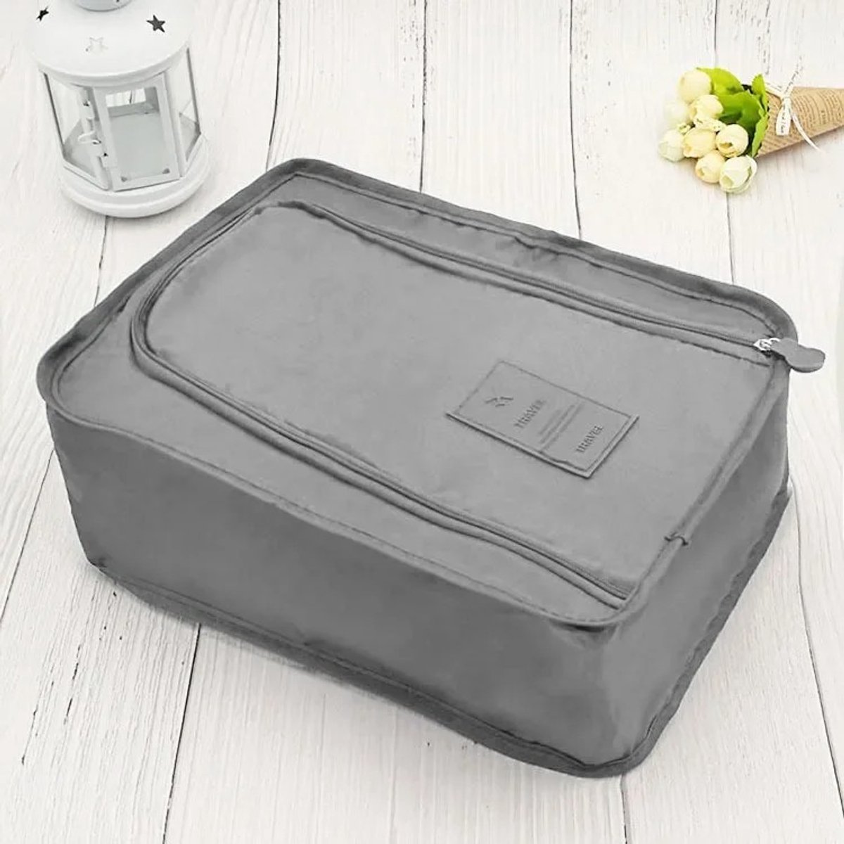 WiseGoods Premium Schoenentas Voor Sportschoenen - Reizen - Reisaccessoires - Tas 21x30x11.5CM - Sport Tassen - Sporten - Grijs