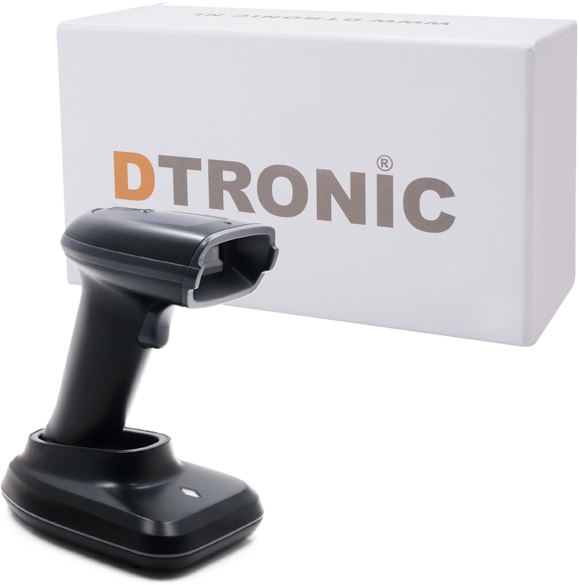 DTRONIC – DT3423 Draadloze Barcode Scanner – Bluetooth & 2.4G – Met Oplaadstandaard – QR & 2D Scanner – Plug & Play
