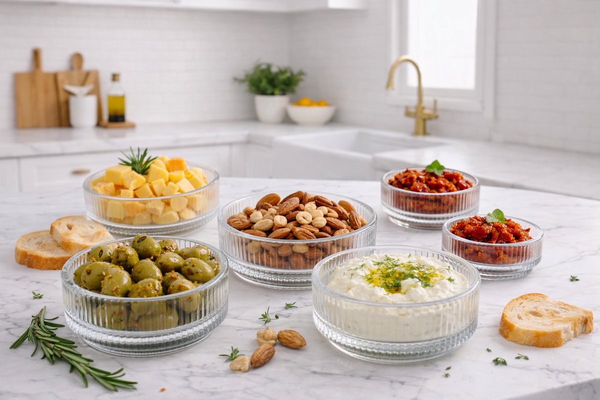 Mevaz Schaaltjes Set 6-delig – 200 ml – Geribbeld Glas – Dessert-, Snack , tapas - & Serveerschalen - Stapelbaar