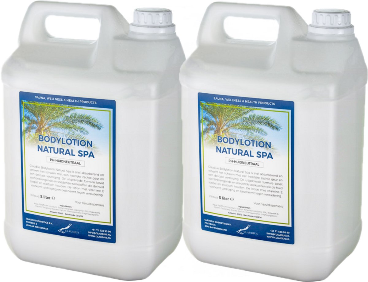 Bodylotion Natural Spa 5 Liter - set van 2 stuks - navulling - Voordeelverpakking