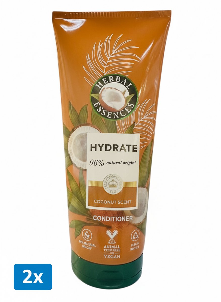 2 x Herbal Conditioner Coconut – 200 ml – Voedende Conditioner met Kokosgeur – Voor Zacht, Glanzend & Soepel Haar