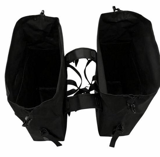 Rieba® Dubbele Fietstas 46 Liter Rolltop - Olijfgroen - Hoogwaardig Materiaal - 100% Waterdicht - Moderne Uitstraling - Universele Bevestiging - Reflectie - Extra Voorvak - Fietstassen Stadsfiets en Elektrische Fiets van Rieba — afbeelding 5