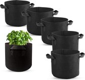 KESSER® Plantenzak, 6-delige Set, 27 liter, Kweekzak van vlies met naambordjes, Aardappelplantenzak met raam en handgrepen, Grow Bag voor aardappel, wasbaar, met handschoenen en werkmat, Zwart KESSER® Plantenzak, 6-delige Set, 27 liter, Kweekzak van vlies met naambordjes, Aardappelplantenzak met raam en handgrepen, Grow Bag voor aardappel, wasbaar, met handschoenen en werkmat, Zwart