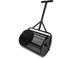 Aufun Compoststrooier - 80 liter met T-handvat - kunstmeststrooier voor tuin en gazon - zwart