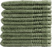 OUTLET TEXTILES DE BAIN - lot de 6 - Serviettes d'invité 30x50 cm - vert