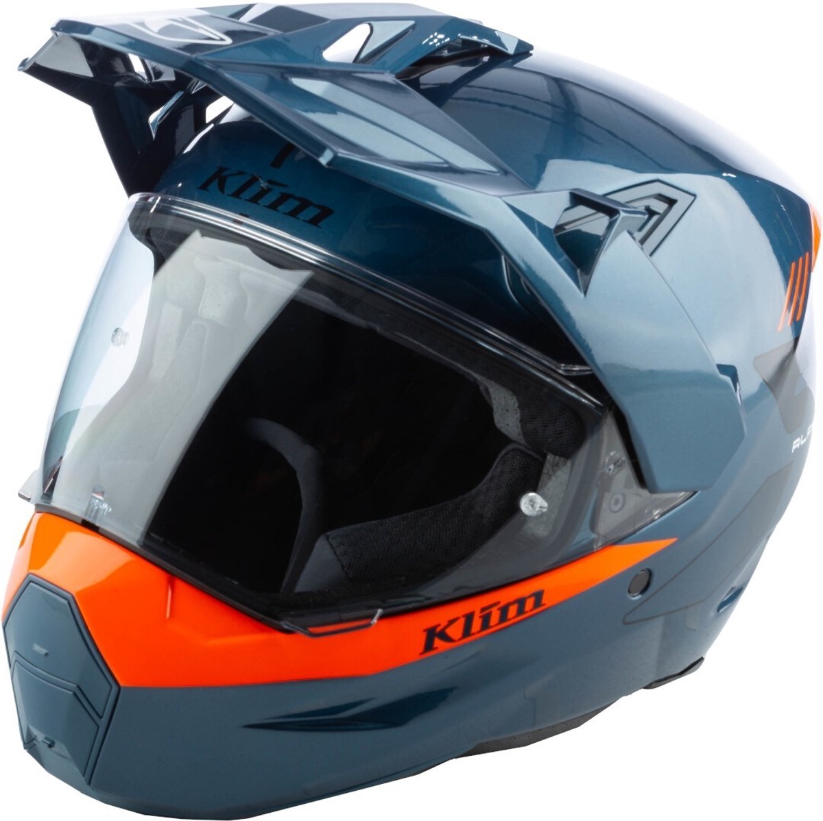 Klim X1 Alpha Carbon Blauw Oranje Adventure Integraalhelm - Helm