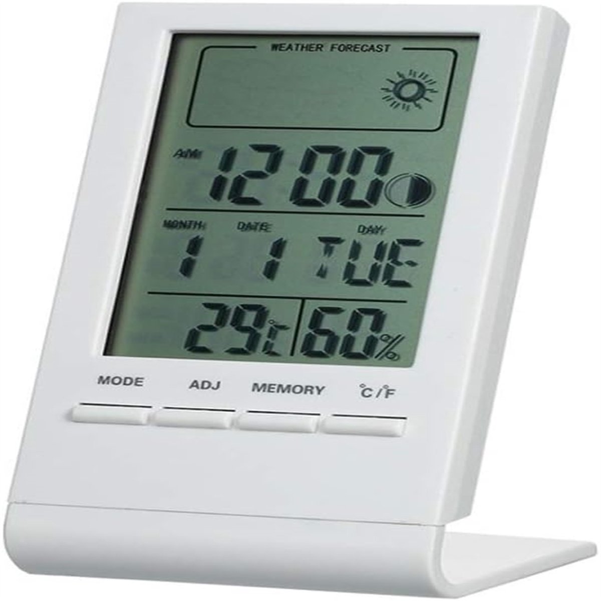 Ynkkvre -Binnenthermometer Hygrometer, LCD Digitale Thermometer Hygrometer Hoge Precisie, Nauwkeurige Kantoorthermometer, Digitale Thermometer Hygrometer voor Thuis (Wit)