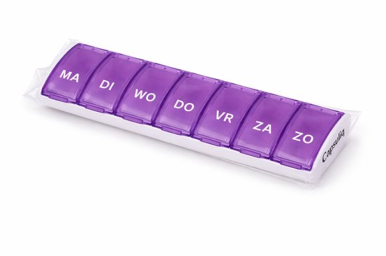 Pillendoos 7 Dagen - Pillendoosje - Medicijnen Doosje - Paars - NEDERLANDS