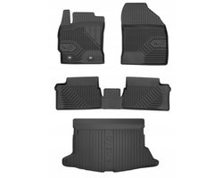 Frogum Voordeelset - Automatenset No.77 + Dry Zone Kofferbakmat - Geschikt voor Toyota Auris II Hatchback (2012-2018) - Zonder verstelbare laadvloer - TPE Rubber - Zwart