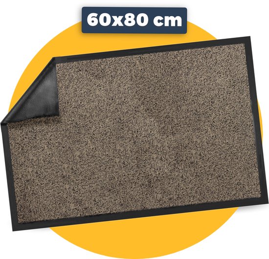 Paillasson intérieur marche à sec - 60 x 80 cm - Beige - Matériaux 100% recyclés - Fabriqué en België - Paillassons Pasper
