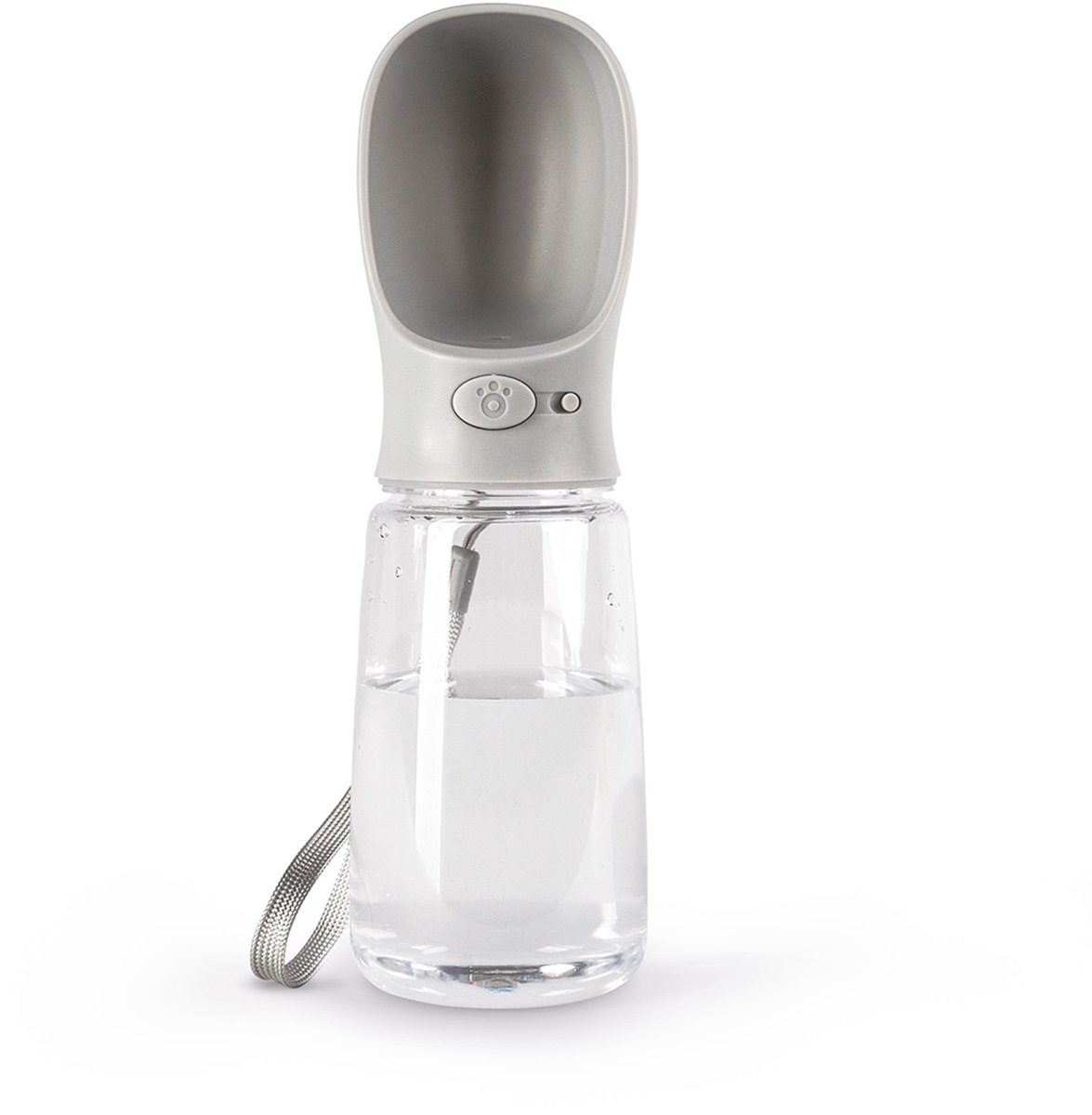 lionto honden drinkfles, licht, lekvrij & met drukknop, 500 ml grijs