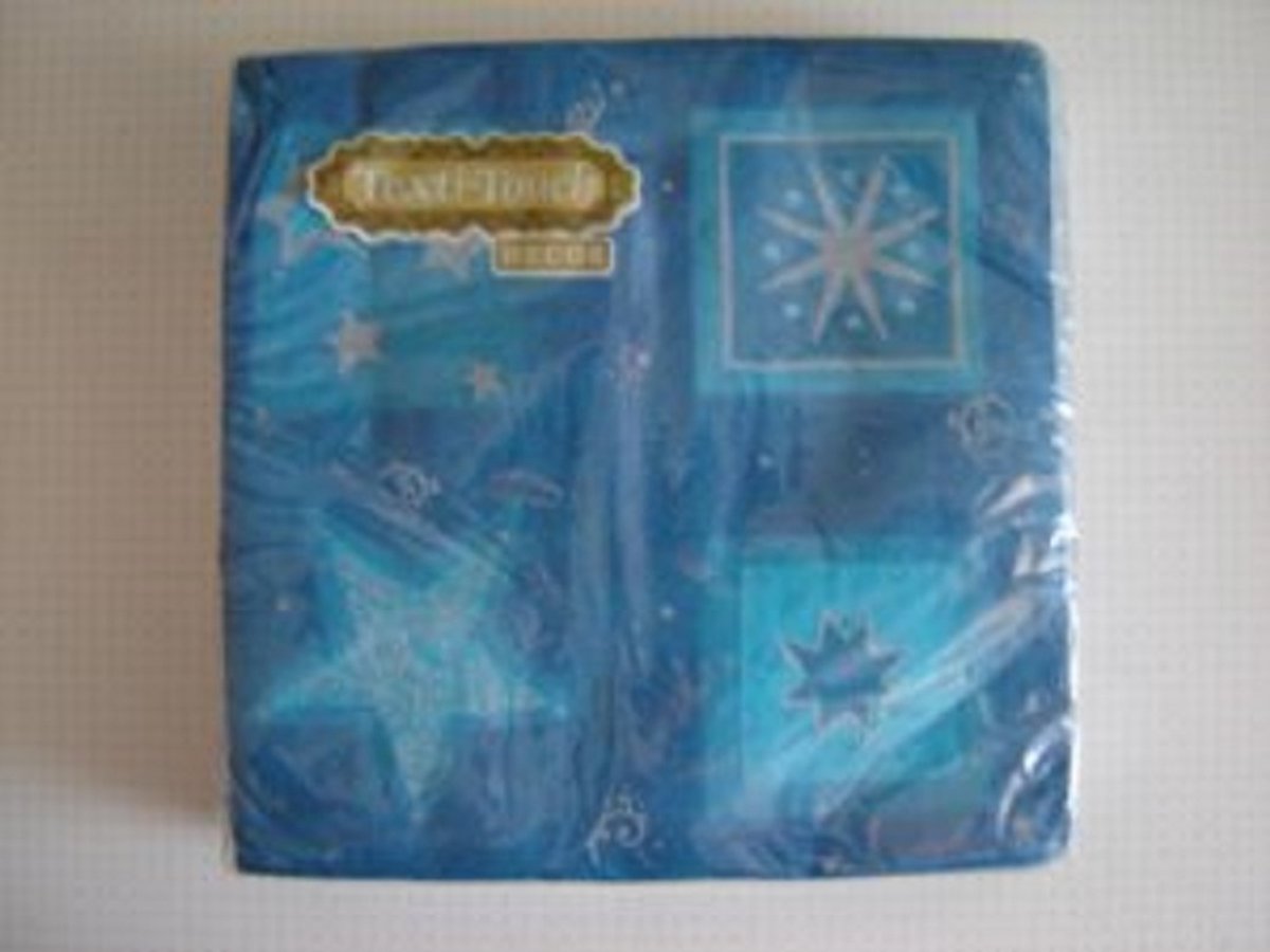 Servetten blauwe ster,38 x 38,3 laags (40st.)