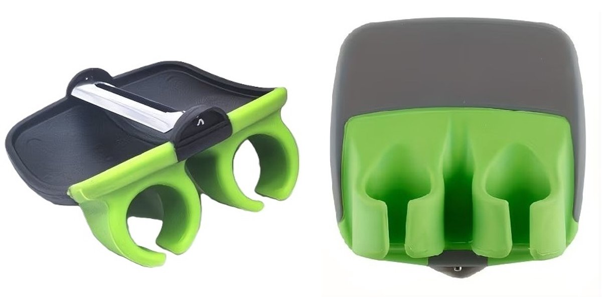 K&R Ventures® Dunschiller – Veilig & Kindvriendelijk – Vinger Peeler / Palm Schiller – Ergonomische Groenteschiller met Antislip Grip – RVS Keukenschiller voor Aardappel, Fruit & Groente