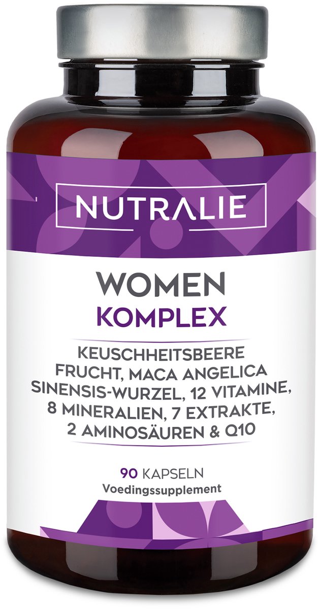 Nutralie Women Complex - 90 Capsules - Supplementen voor Vrouwen - Multivitamine met 12 Vitamines, 8 Mineralen & Natuurlijke Extracten - 1 Maand Voorraad