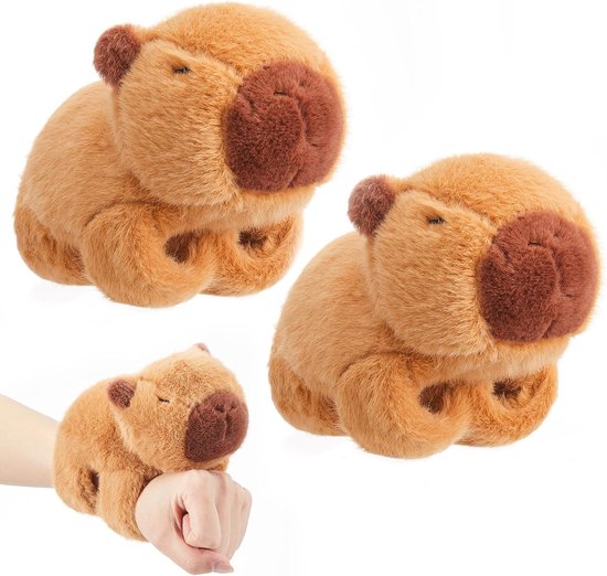 SWAXIGON Capybara Knuffel - Armband speelgoed & gordijnhouderring - 18CM